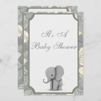 Baby Elephant Non Gender Baby Shower Invitation by StarStruckDezigns at Zazzle
