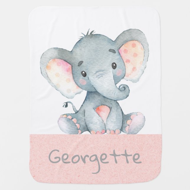 Baby Elephant Nursery Blanket (Front)