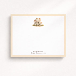 Baby Elephant Nursery Note Card – Personalized
