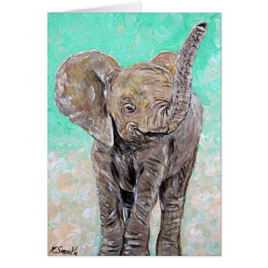 Baby Elephant Painting Cards (Front)