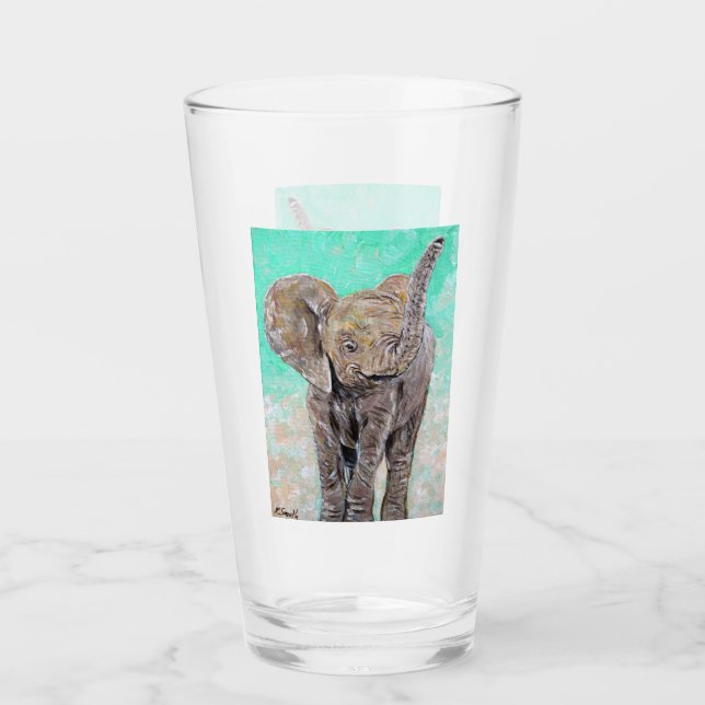 Baby Elephant Painting Glass (Front)