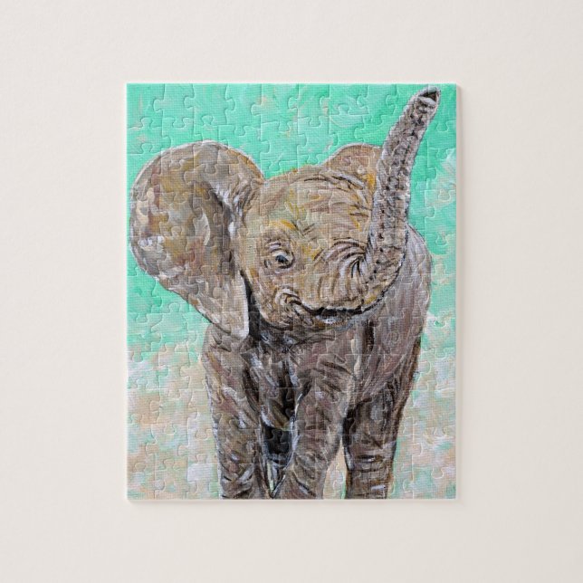Baby Elephant Painting Jigsaw Puzzle (Vertical)