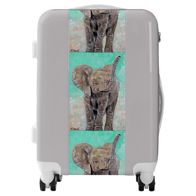 Baby Elephant Painting Luggage (Front)