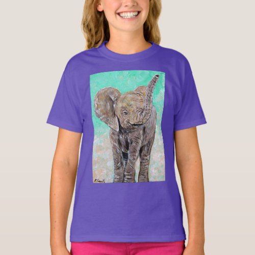 Baby Elephant Painting T_Shirt