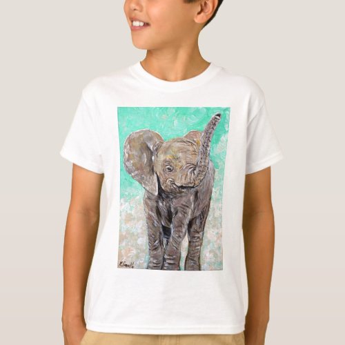 Baby Elephant Painting T_Shirt
