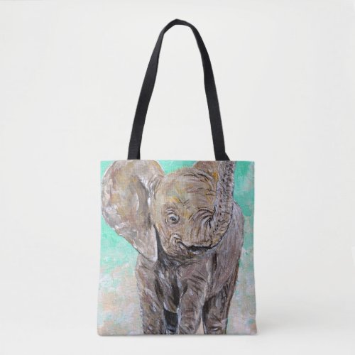 Baby Elephant Painting Tote Bag