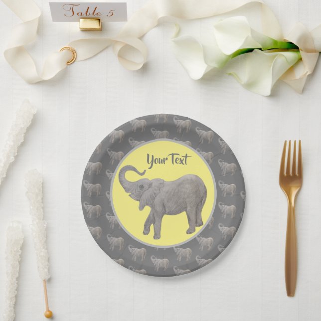 Baby Elephant Paper Plates (Wedding)