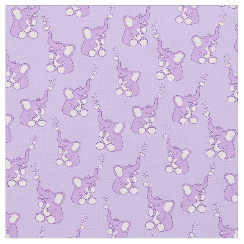 Baby elephant pattern purple nursery fabric