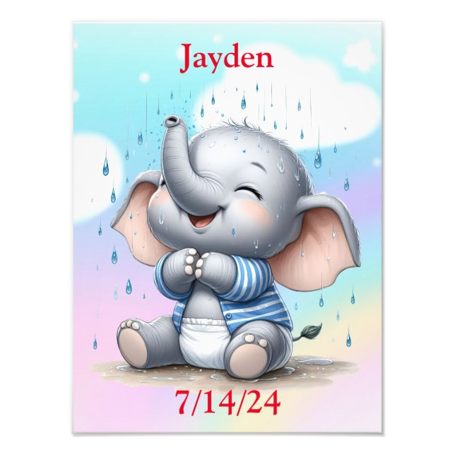 Baby Elephant Photo Print (Front)