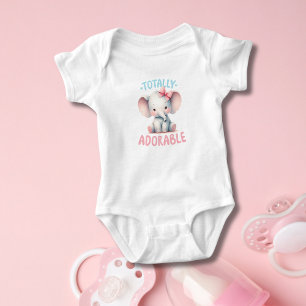 Baby Elephant Pink Baby Girl Baby Shower Gift Bodysuit