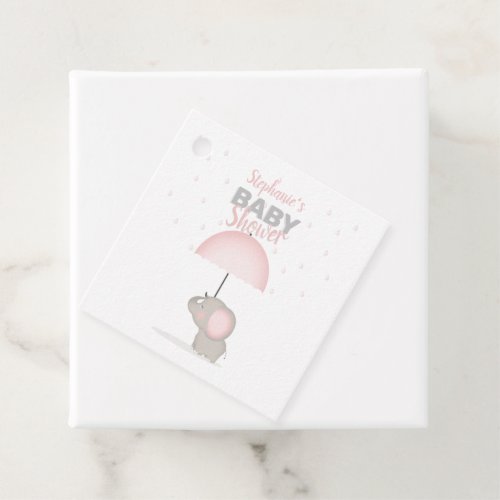 Baby Elephant Pink Baby Shower Favor Tags