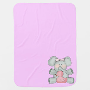 Baby Elephant Pink Girls Blanket