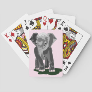 Baby Elephant Playing Cards