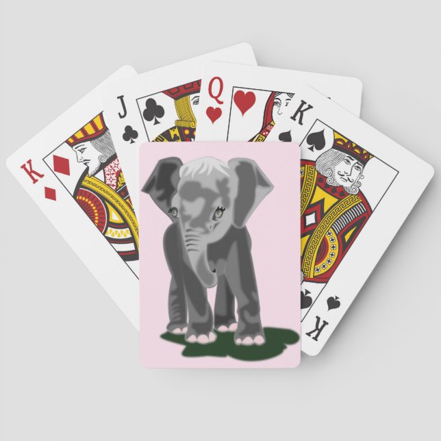 Baby Elephant Playing Cards (Back)
