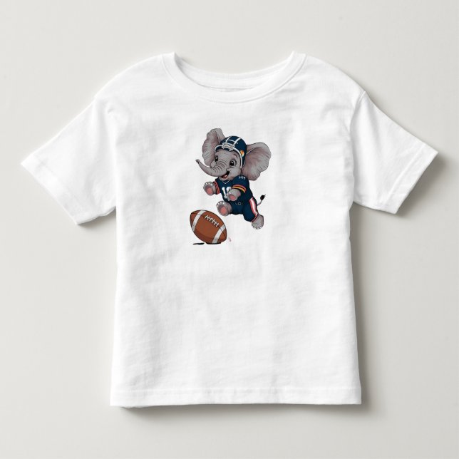 Baby Elephant Playing Football Toddler T-shirt (Front)