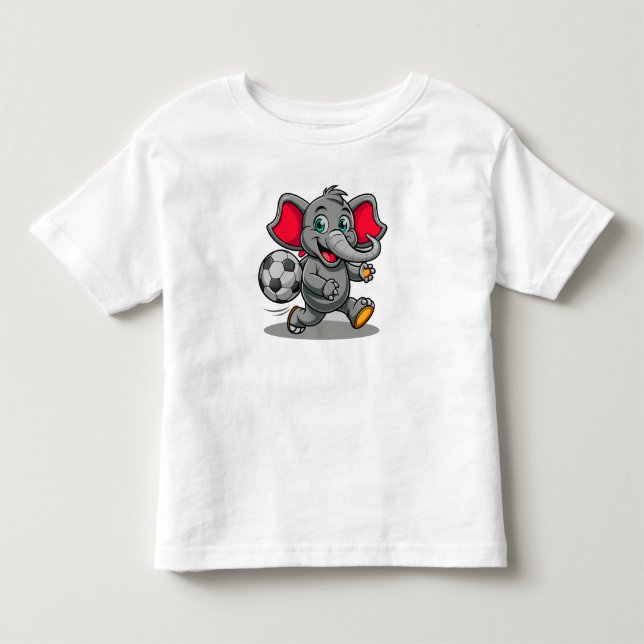 Baby Elephant Playing Table Football Graphic Toddler T-shirt (Front)