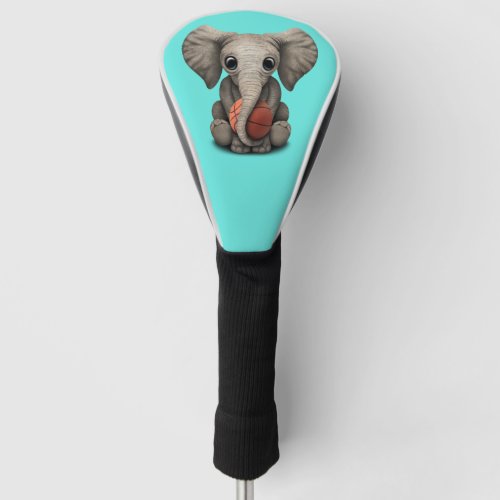 Baby Elephant Playing With Basketball Golf Head Cover