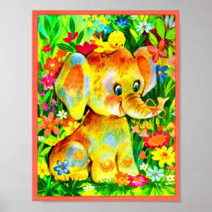 baby elephant poster