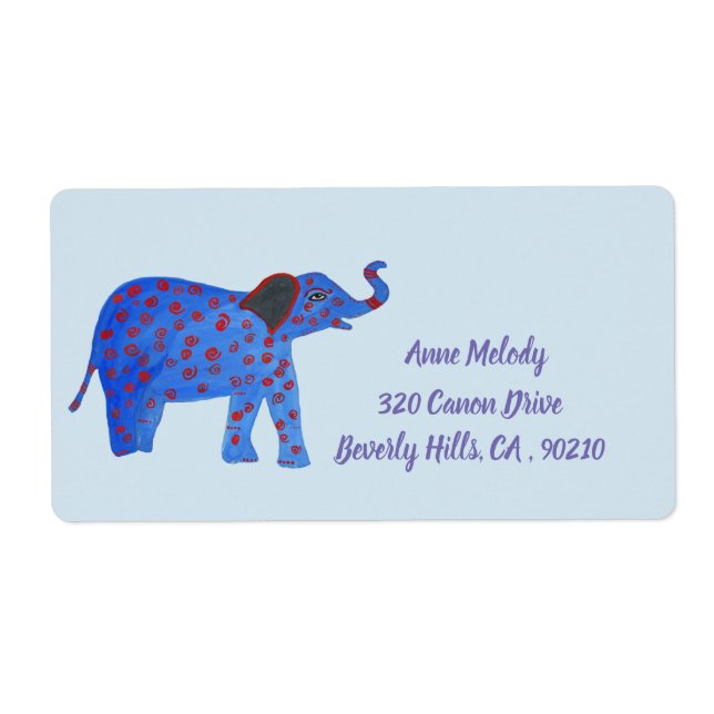 Baby Elephant Return Address Label (Front)