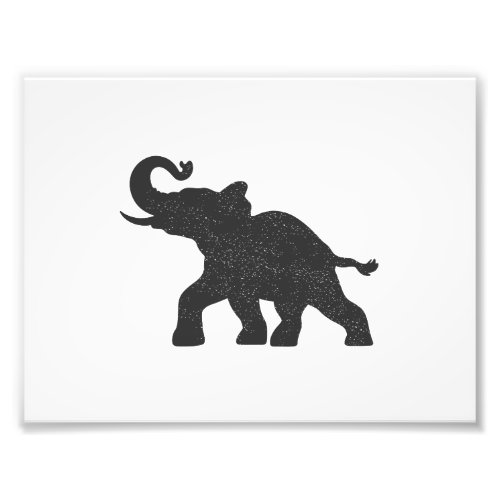Baby Elephant running silhouette Photo Print