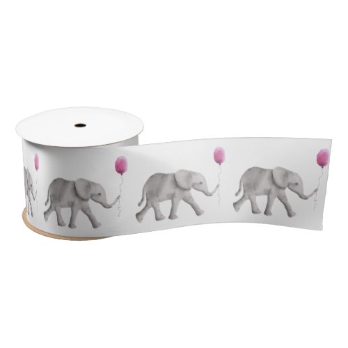 Baby Elephant Satin Ribbon for New Baby Gift Wrap