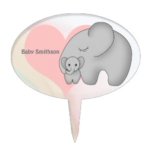 Baby Elephant Shower Cake Topper
