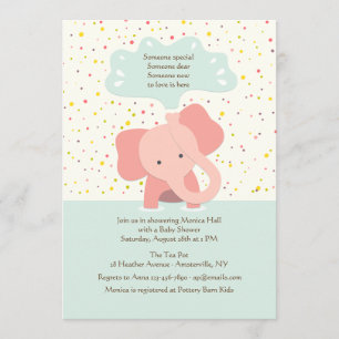 Baby Elephant Shower Invitation