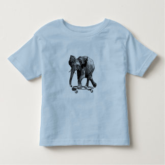 Baby elephant skateboards with the best of them! toddler t-shirt