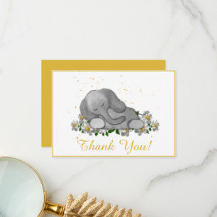 Baby Elephant Sleeping Thank You Card