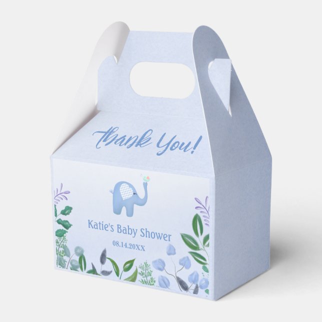  Baby Elephant Song Bird Baby Shower  Favor Boxes (Front Side)