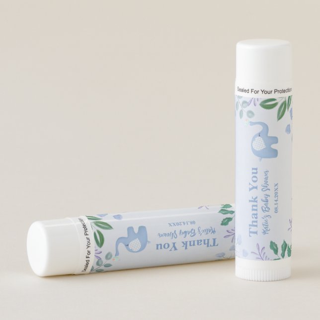  Baby Elephant Song Bird Baby Shower  Lip Balm (Front)