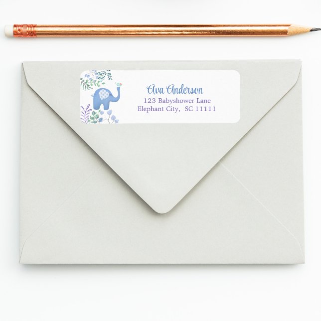  Baby Elephant Song Bird Baby Shower Return  Label (Creator Uploaded)