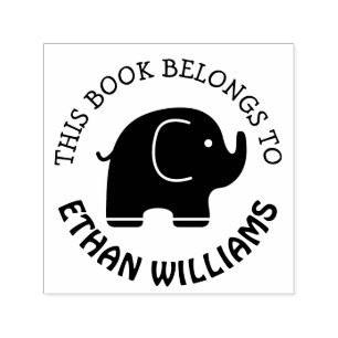 Baby Elephant Stamp This Book Belongs To