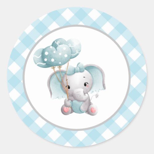 Baby Elephant Sticker Baby Shower Birthday Classic Round Sticker