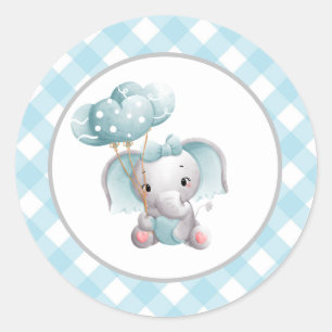 Baby Elephant Sticker, Baby Shower, Birthday Classic Round Sticker
