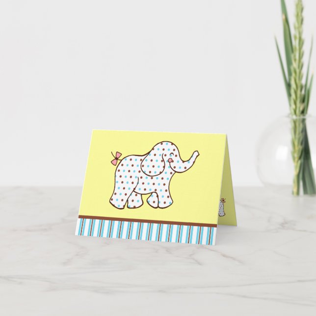 Baby Elephant Thank You Card (Front)