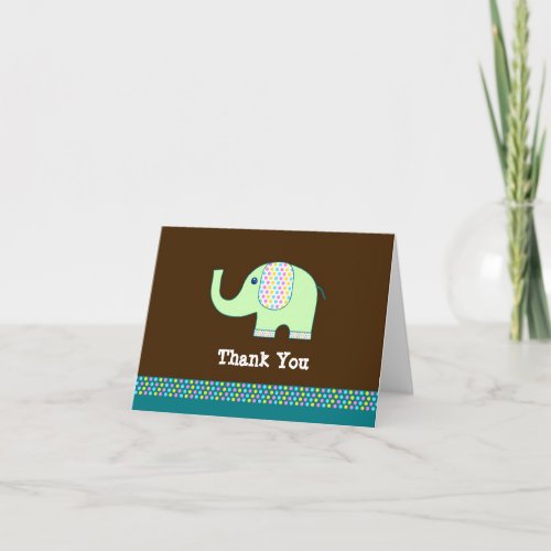 Baby Elephant Thank You Card