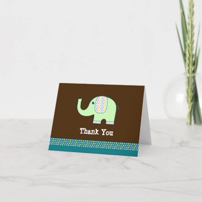 Baby Elephant Thank You Card (Front)