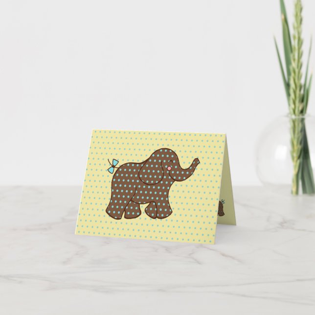Baby Elephant Thank You Card (Front)