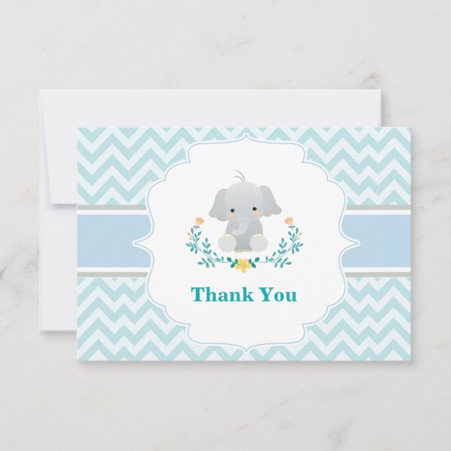 Baby Elephant Thank You Card (Front)