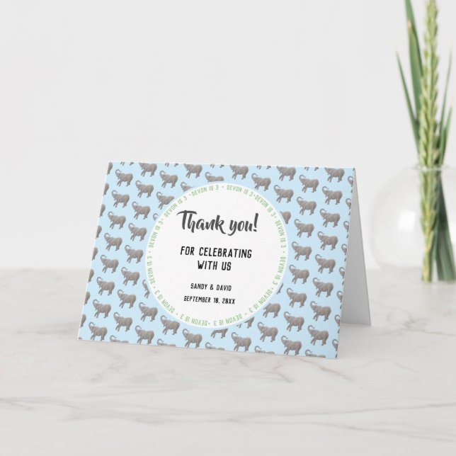 Baby Elephant Thank You Card (Front)