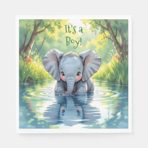 Baby Elephant Themed Baby Shower Napkins