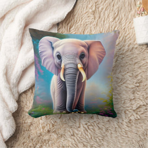 Baby Elephant Throw Pillow
