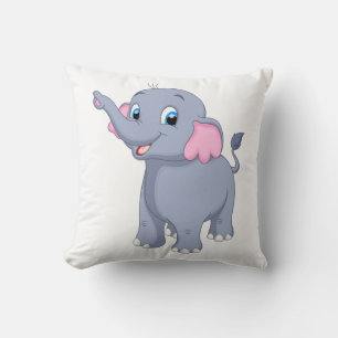 Baby elephant throw pillow