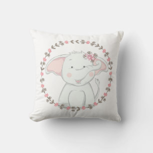 Baby Elephant Throw Pillow