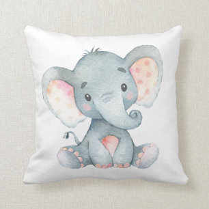 Baby Elephant Throw Pillow