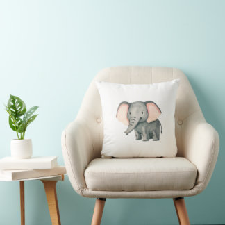 baby elephant throw pillow