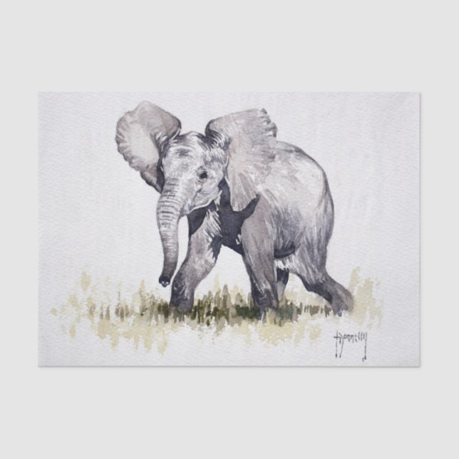 Baby Elephant Tissue Paper (Front)