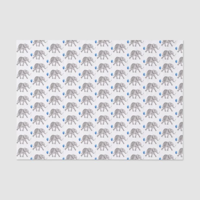 Baby Elephant Tissue Paper for New Baby Shower (Front)
