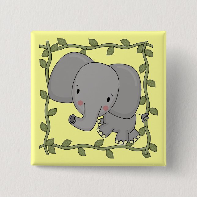 Baby Elephant Tshirts and Gifts Button (Front)